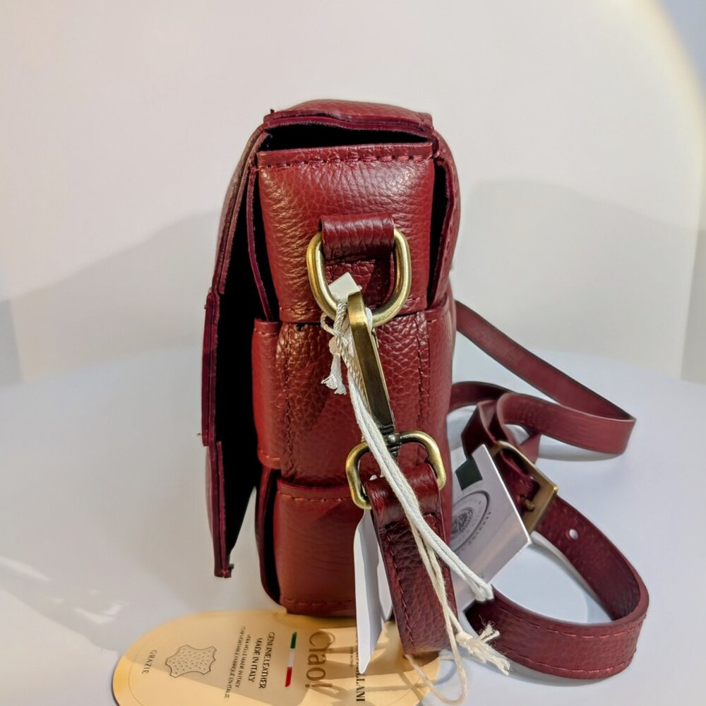 Violeta Castellani Milano Red Woven Leather Shoulder Bag - Picture 3 of 14